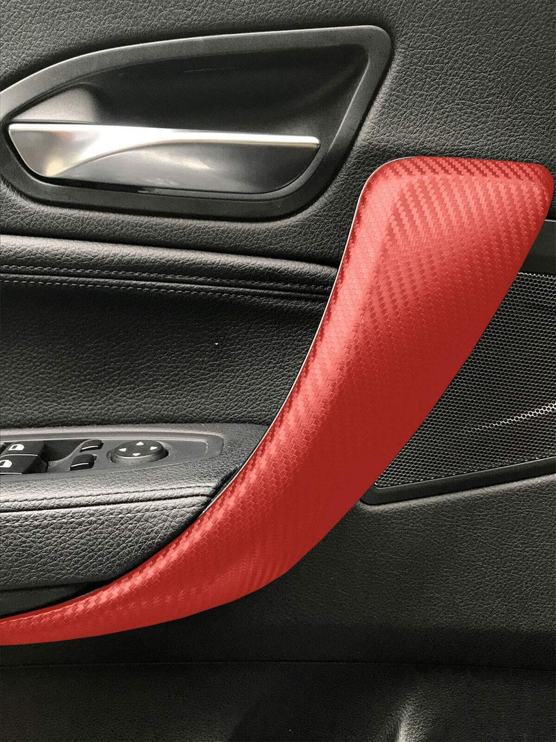 LZLRUN 3D Carbon Fiber Vinyl Wrap - Outdoor Rated for Automotive Use - 12" x 60" Includes a Set of Installation Tools (Red) - Image 3